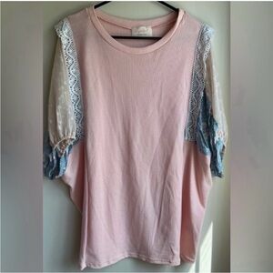 NWOT Sugarfox Waffle Knit Blouse